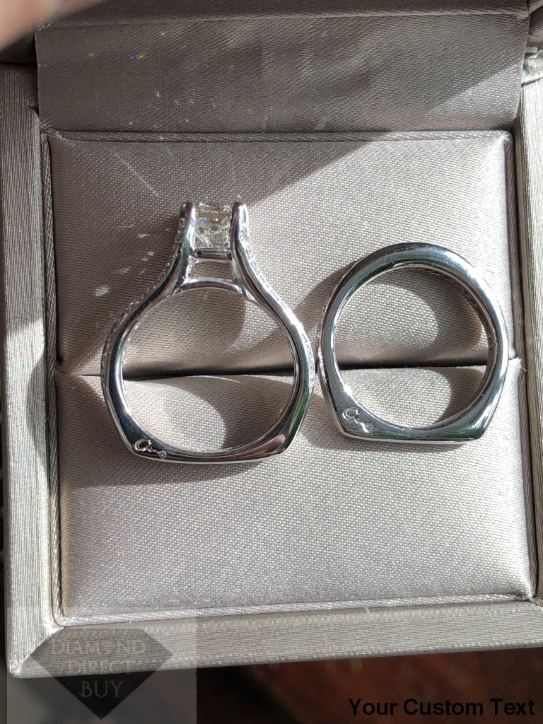 New 2.50 A.jaffe Platinum Set W/ Band 1.50 I Vs2 Radiant Gia Center Engagement Rings