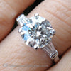 Platinum Solitaire With Side Baguettes Engagement Rings