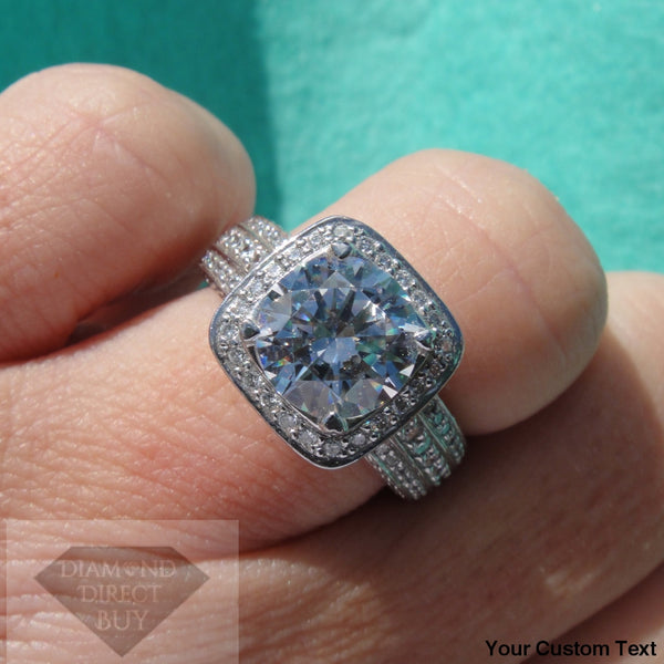 Ritani 3 Band Halo Ring With A 2 Carat I/vs1 Gia Center Engagement Rings