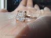 Rose Gold Pave Cushion Solitaire Engagement Rings