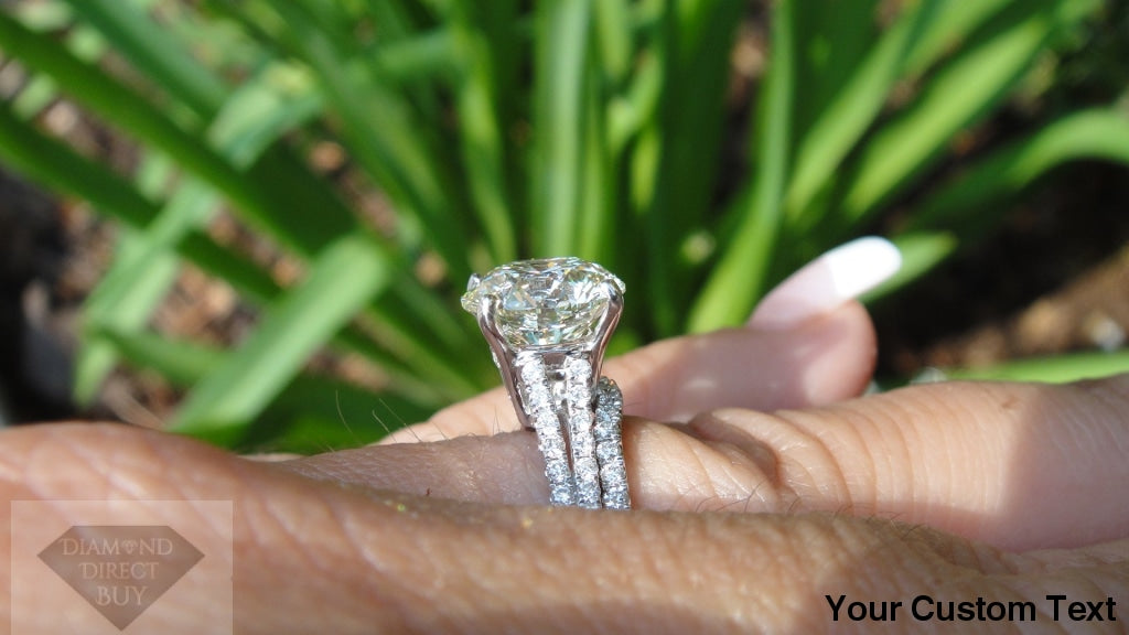 Split Shank With Round Center And Band Engagement Rings