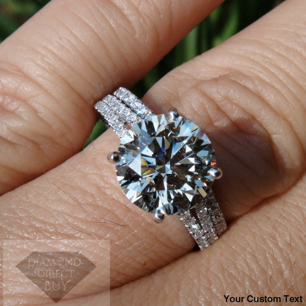 Split Shank With Round Center And Band Engagement Rings
