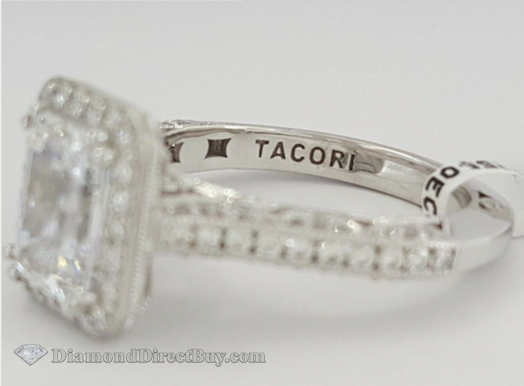 Tacori 2.60 Diamond Ring With A 1.80 Ct Emerald Gia Center Engagement Rings