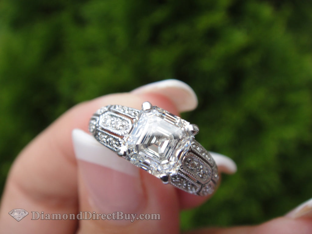 Vintage Asscher Style Engagement Rings
