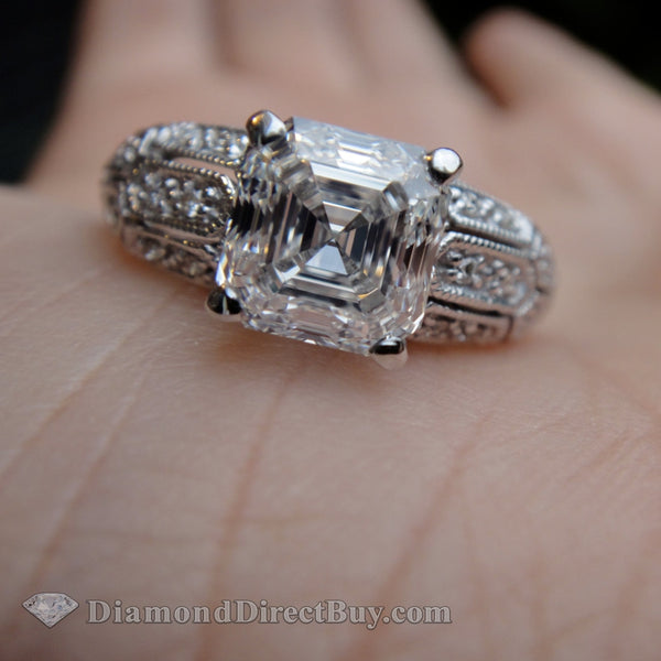 Vintage Asscher Style Engagement Rings