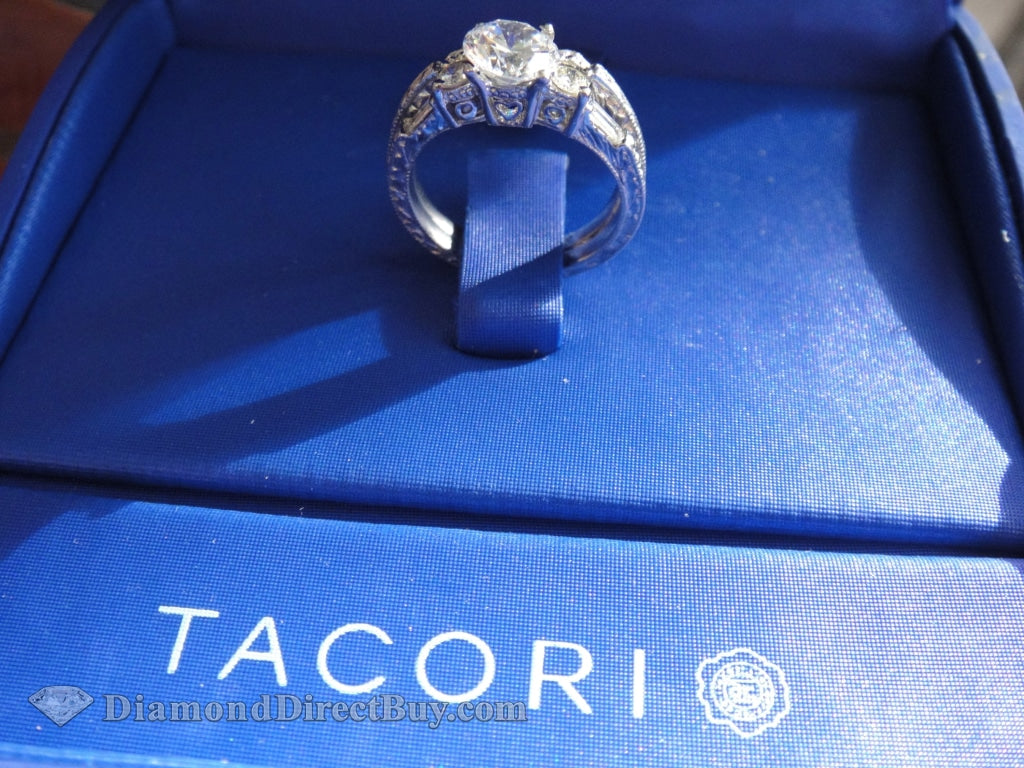 Vintage Platinum Tacori Setting With Free Wedding Band Engagement Rings