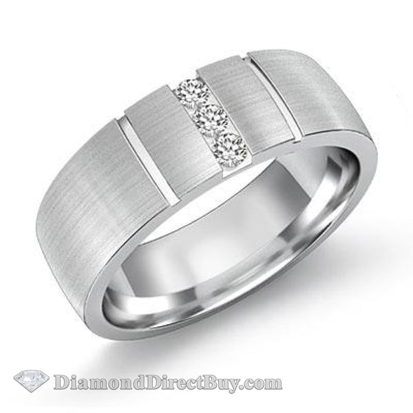White Gold Mens Wedding Band Mens Rings